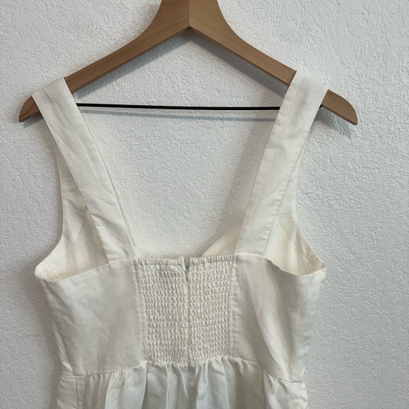 NEW NWT Milly Everly Sweetheart Neck Sleeveless Linen Ramie Mini Dress White 12 - Picture 10 of 14